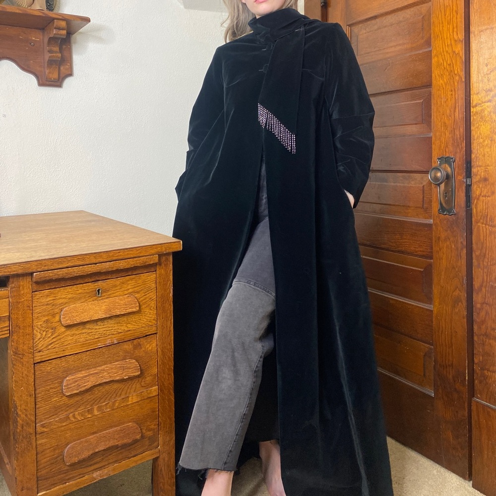 Vintage Lilli Diamond Floor Length Velvet Coat